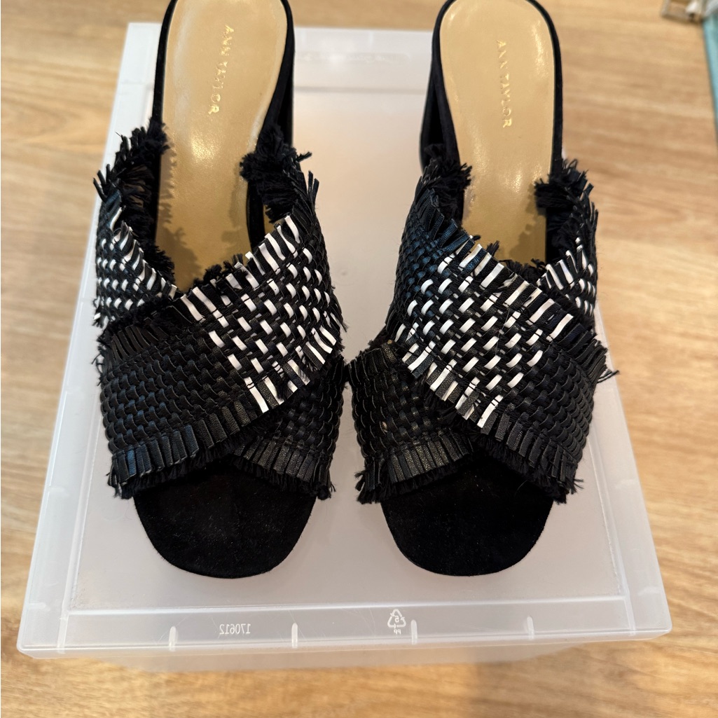 Ann Taylor Black And White Sandals
